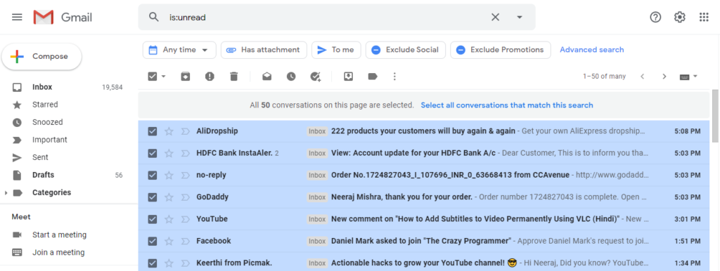 How to delete more than 50 emails in Gmail? A2Z Gyaan